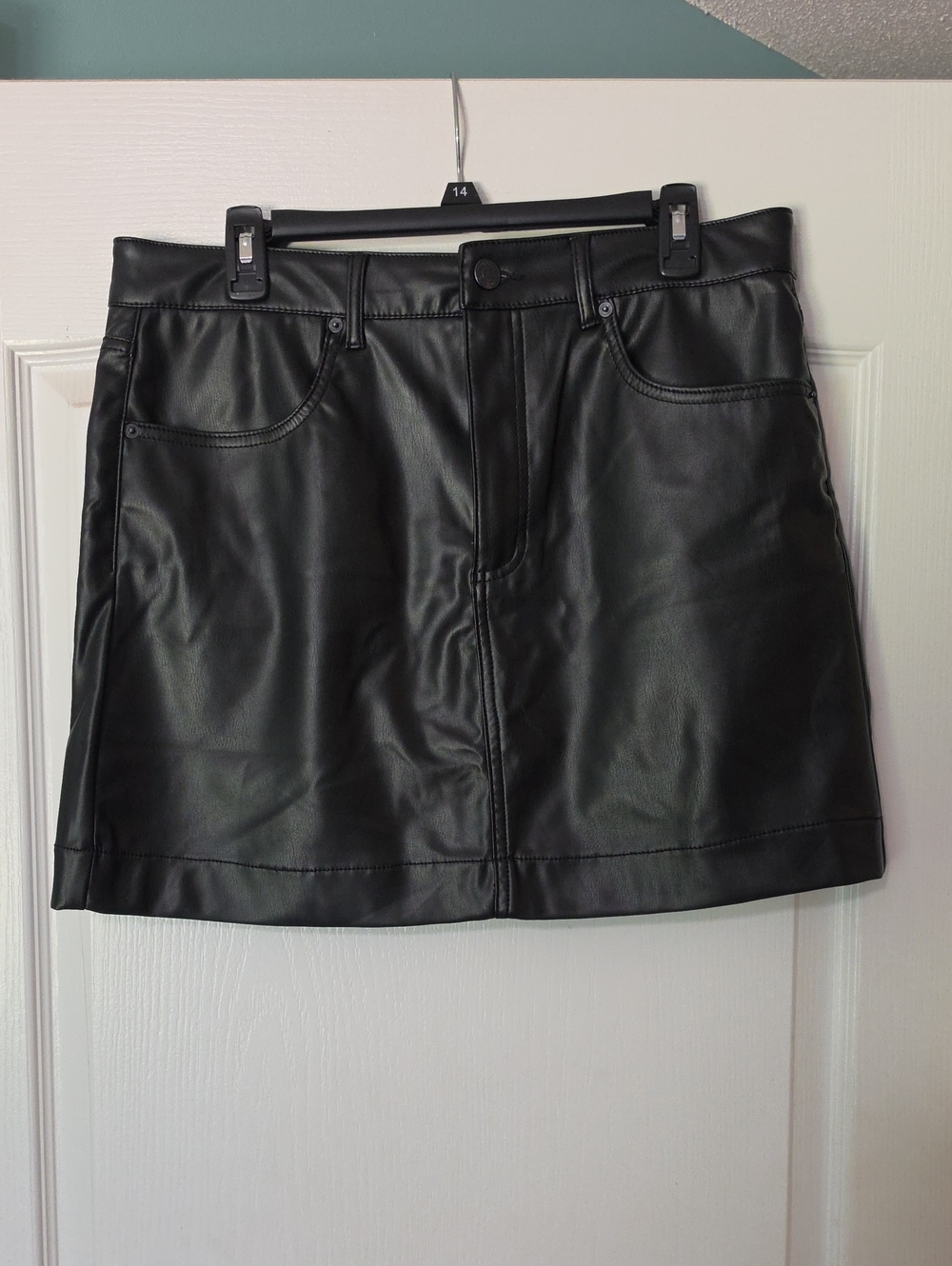 Jordache Black Faux Leather Mini Skirt